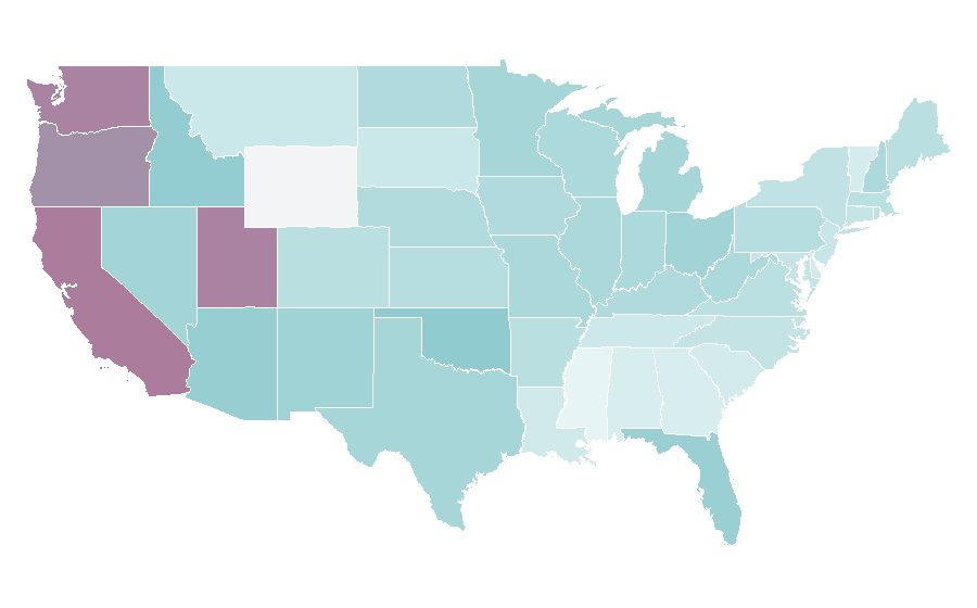 Affinity by region — Pokémon Go, United States