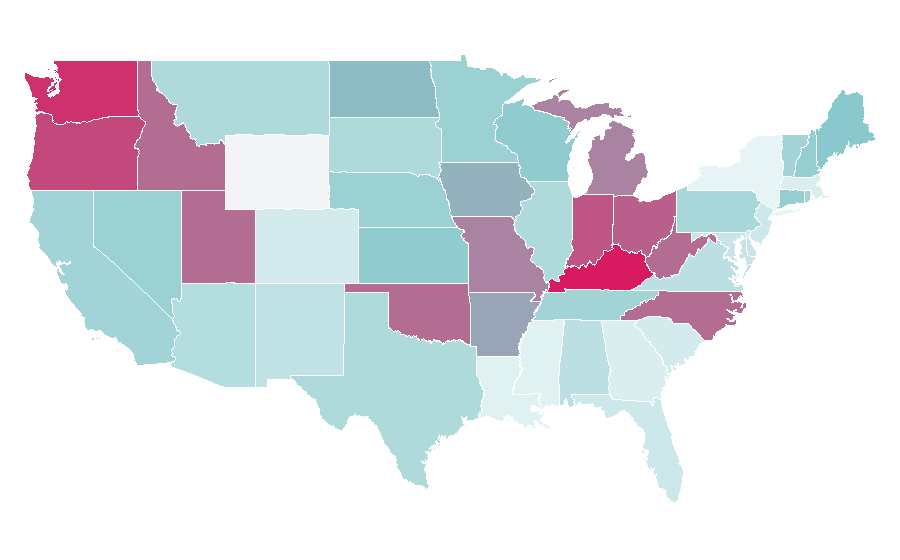 Affinity by region — Pokémon Gold and Silver, United States