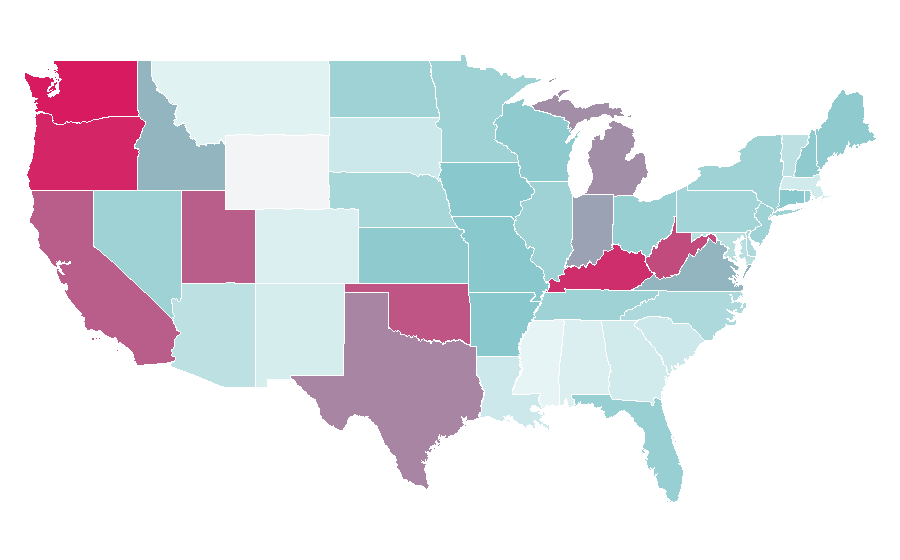 Affinity by region — Pokémon Platinum, United States