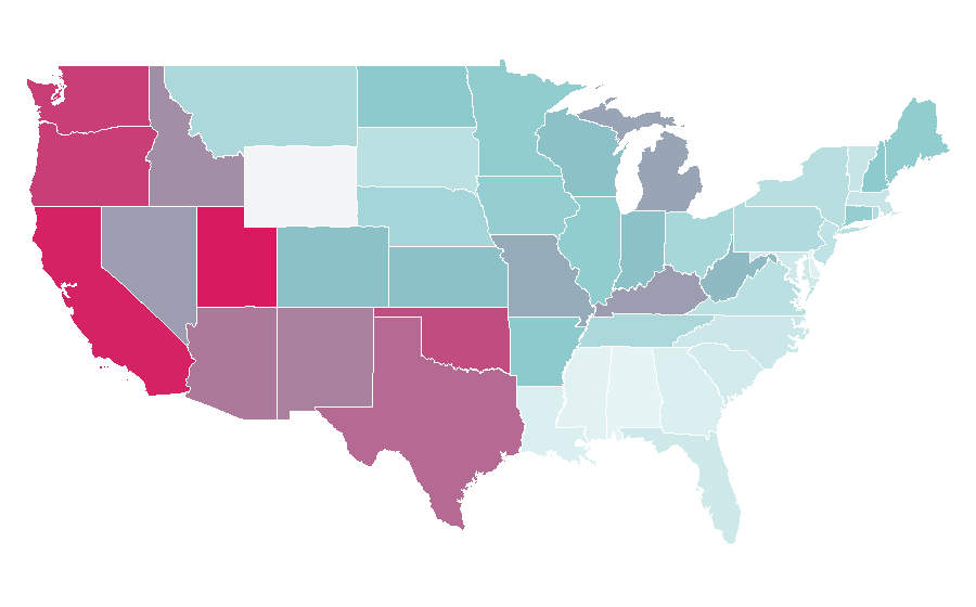 Affinity by region — Pokemon The First Movie, United States