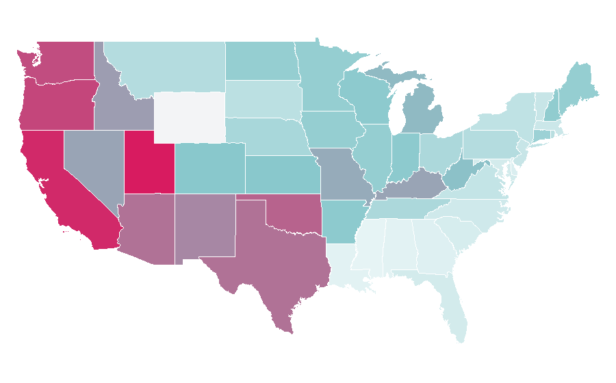 Affinity by region — Pokémon: The First Movie – Mewtwo Strikes Back, United States