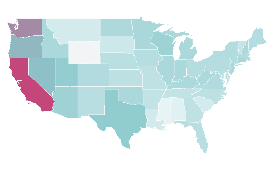 Affinity by region — Pokémon Trading Card Game, United States