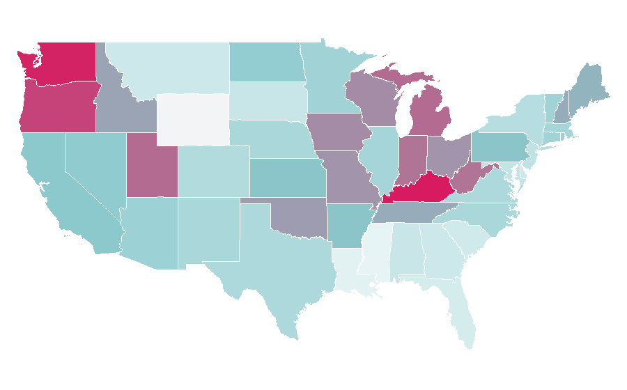 Affinity by region — Pokémon Yellow, United States