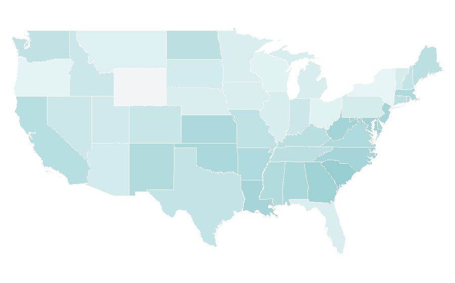Affinity by region — Police rank, United States