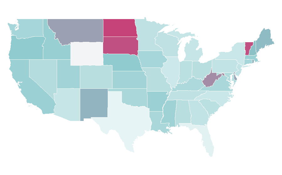 Affinity by region — Political satire, United States