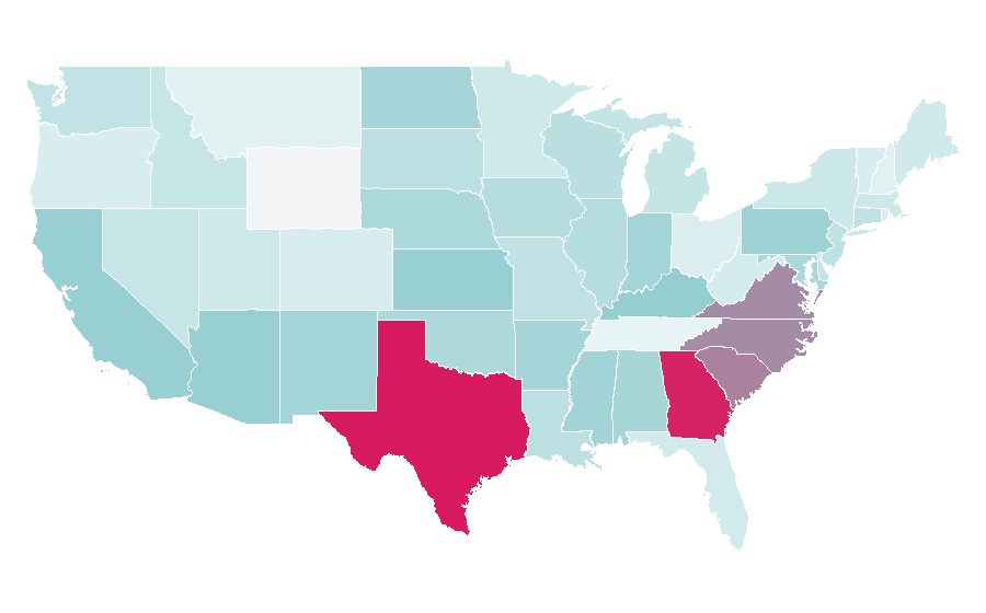 Affinity by region — Pollution, United States