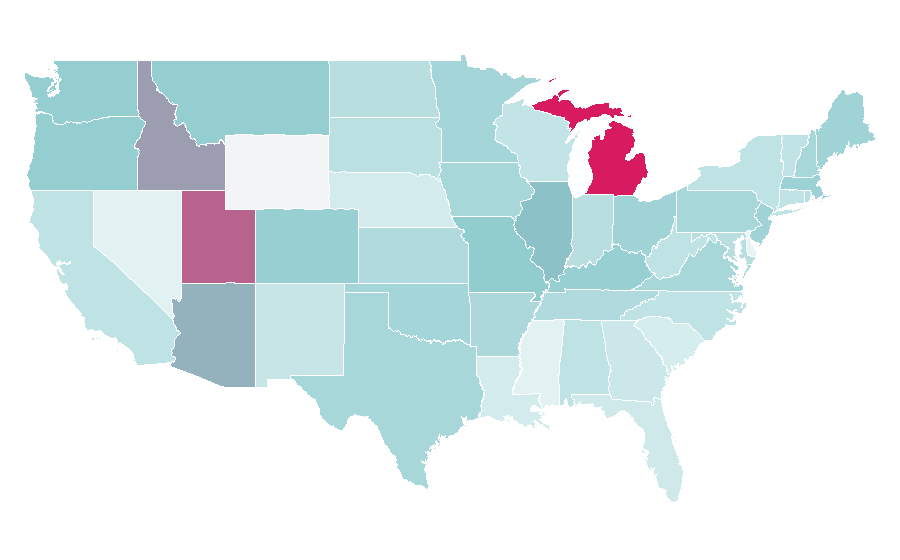 Affinity by region — Pompeii, United States