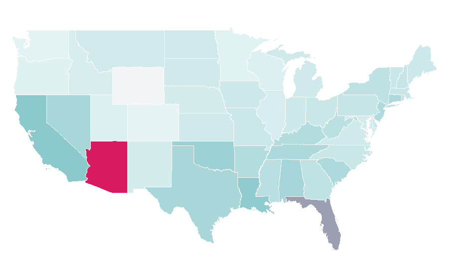 Affinity by region — Pool fence, United States