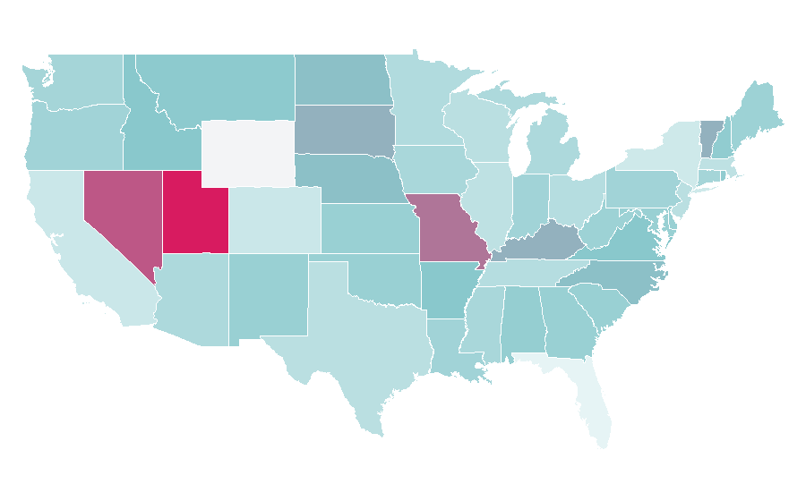 Affinity by region — Pop-up ad, United States