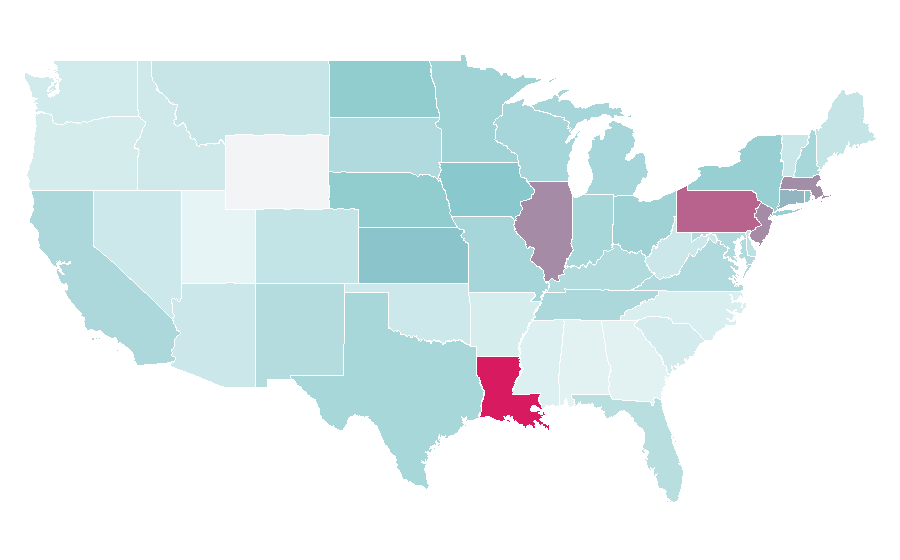 Affinity by region — Pope John Paul II, United States