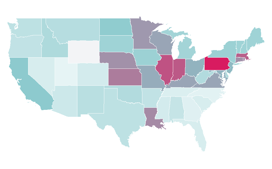 Affinity by region — Pope Leo XIII, United States
