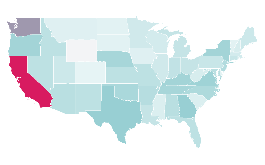 Affinität nach Region — Porcelain, USA
