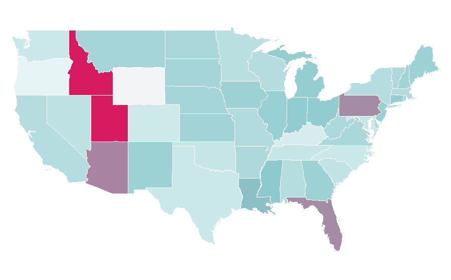 Affinity by region — Positive Thoughts, United States