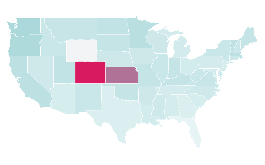 Affinity by region — Post-rock, United States
