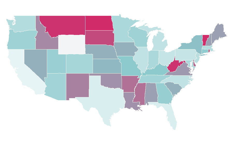 Affinity by region — Postpaid mobile phone, United States