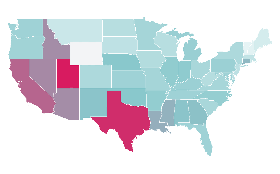 Affinité par région — Potato chip, États-Unis