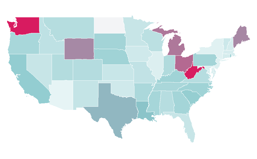 Affinity by region — Power outage, United States