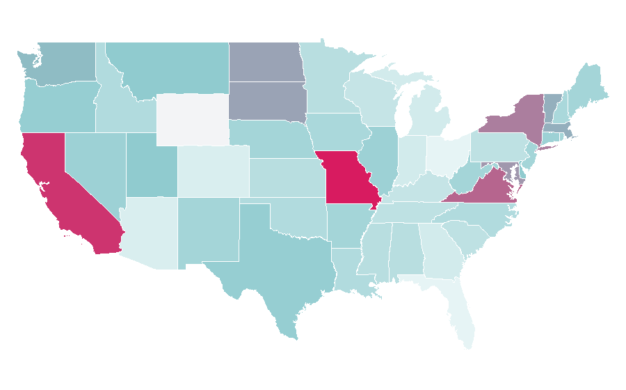 Affinity by region — Power walking, United States