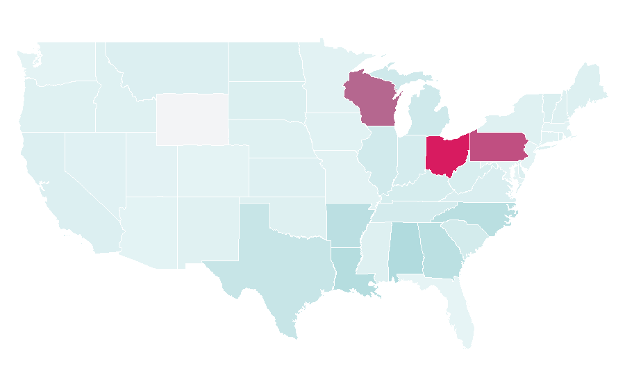 Affinity by region — PPG Industries, United States