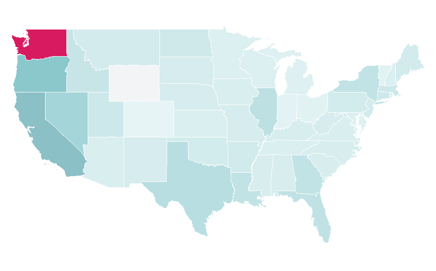 Affinity by region — Prawn, United States