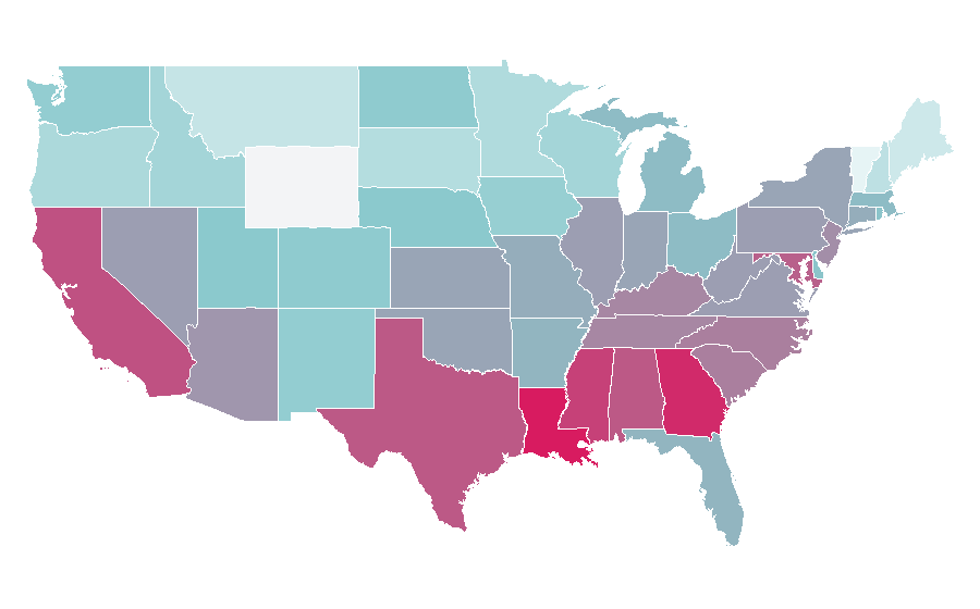 Affinity by region — Press on nails, United States