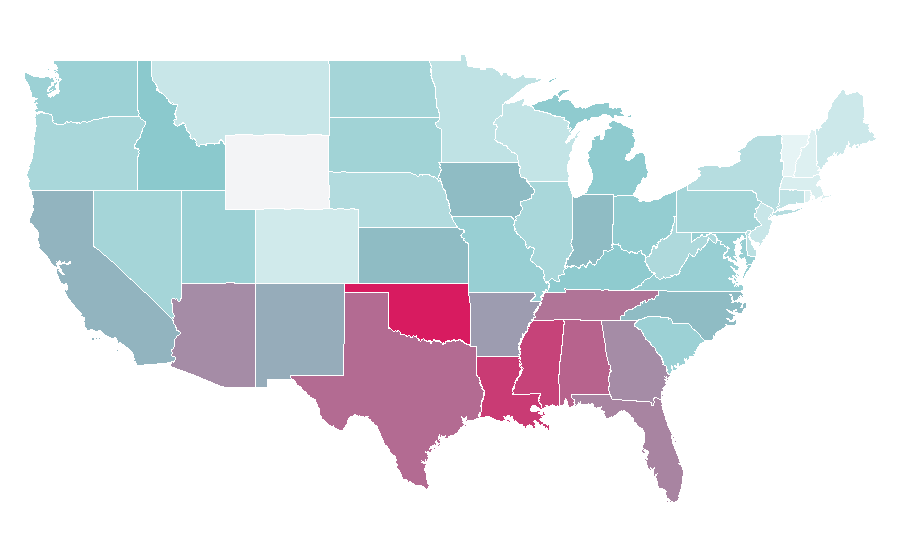 Afinidad por región — Pressure, Estados Unidos