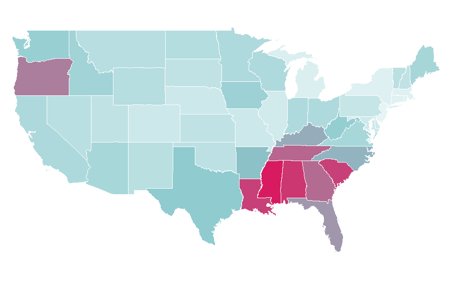 Affinity by region — Pressure washing, United States