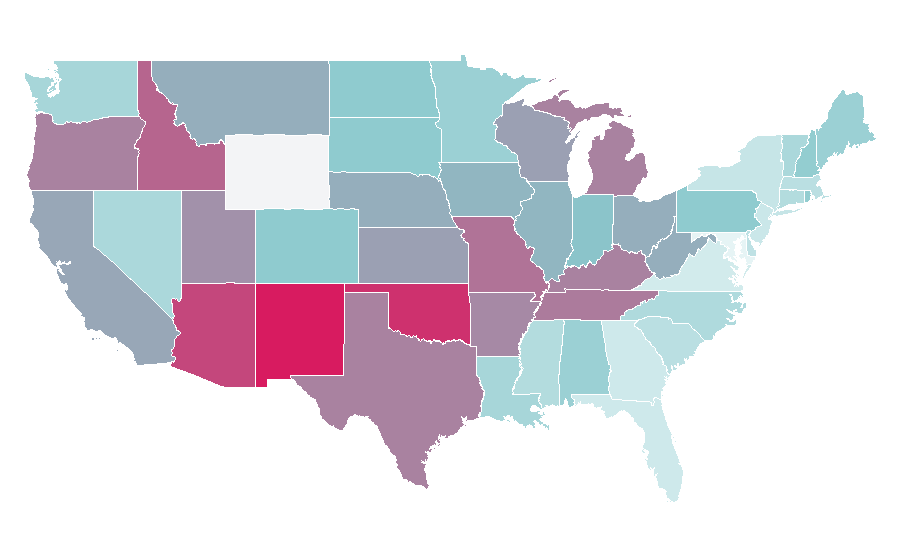 Affinity by region — Pretty in Pink, United States