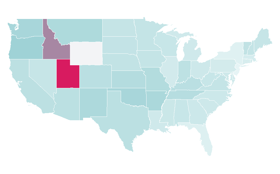 Affinity by region — Pride and Prejudice and Zombies, United States