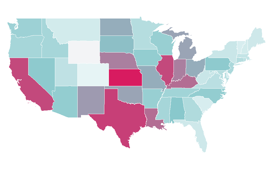 Affinity by region — Priests, United States