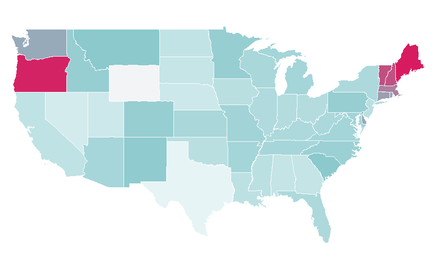 Affinity by region — Prime Suspect (U.S. TV series), United States