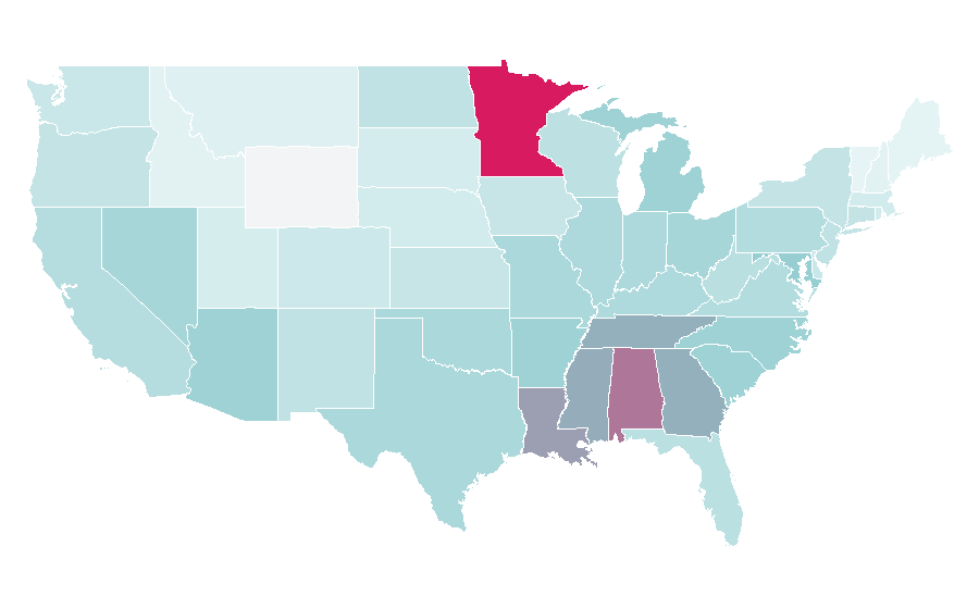 Affinity by region — Prince (musician), United States