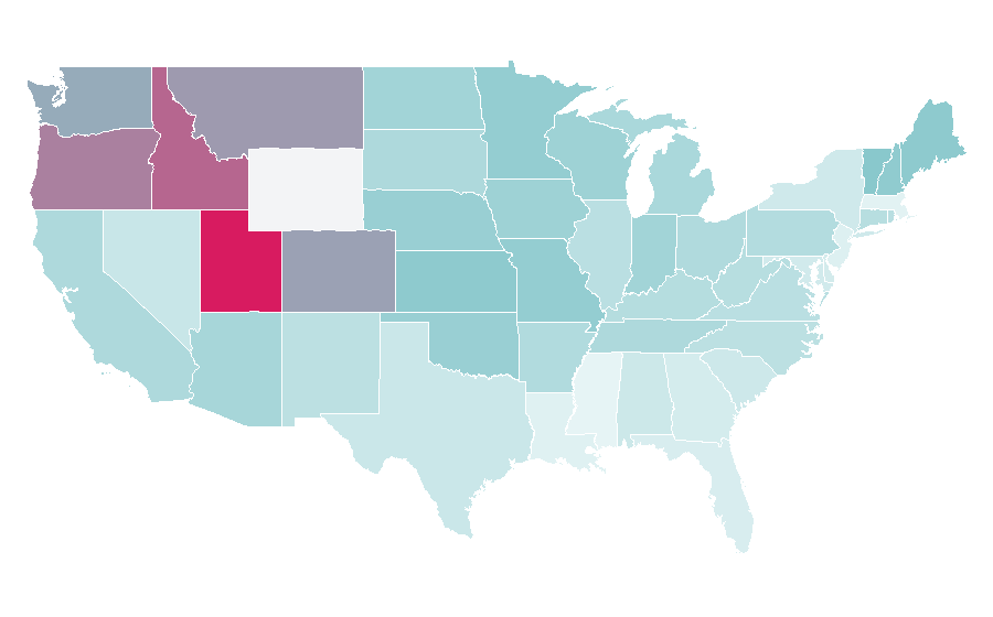 Affinity by region — princess bride, United States