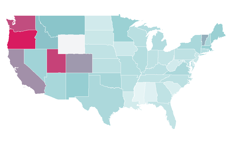 Affinity by region — Princess Mononoke, United States