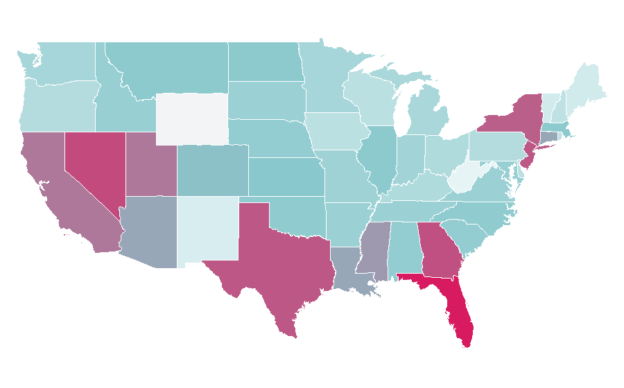 Affinity by region — Private Jets, United States