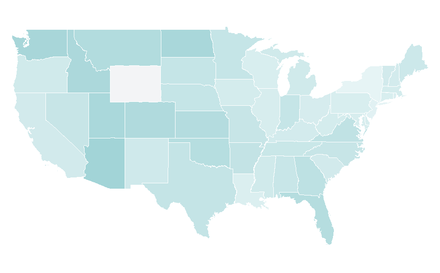 Affinity by region — Private pilot licence, United States