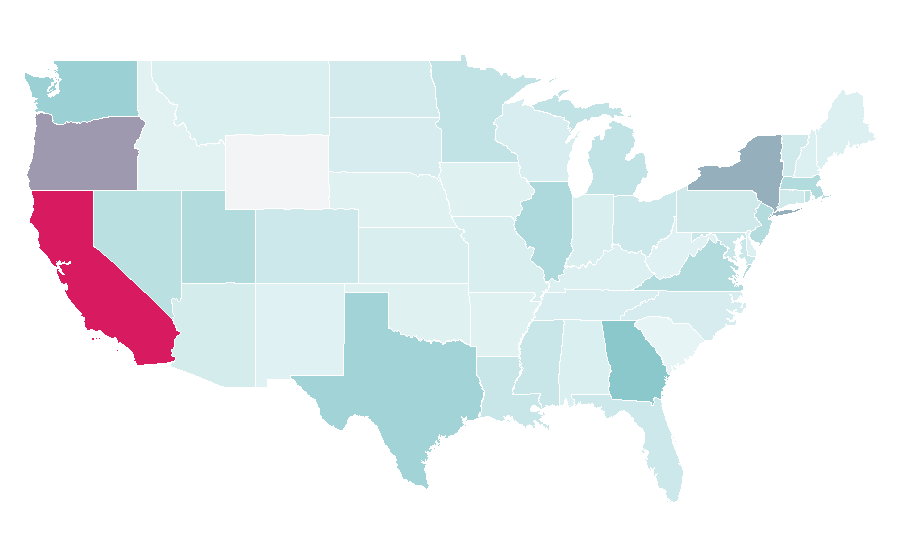 Afinidad por región — Product design, Estados Unidos