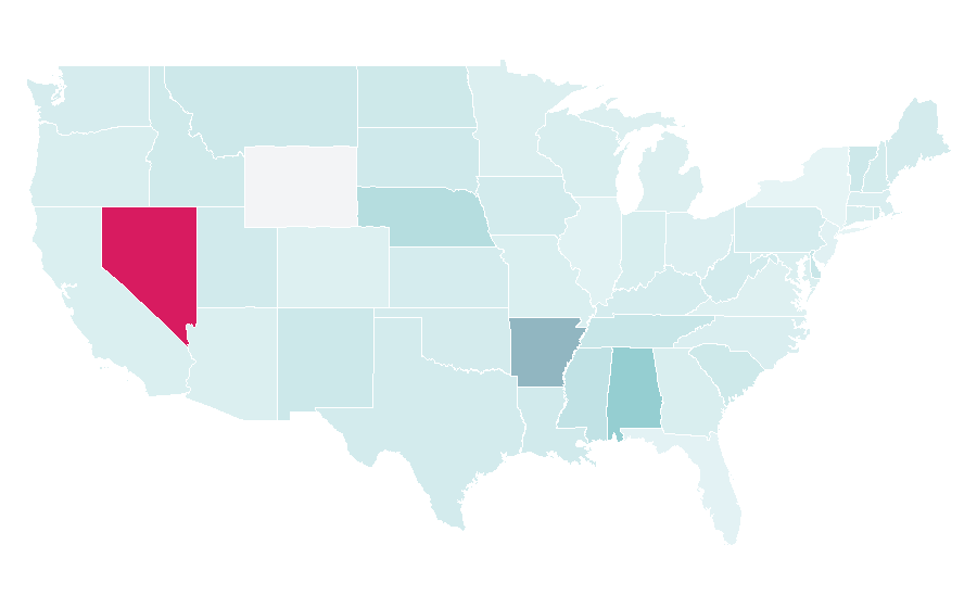 Affinity by region — Professional baseball, United States