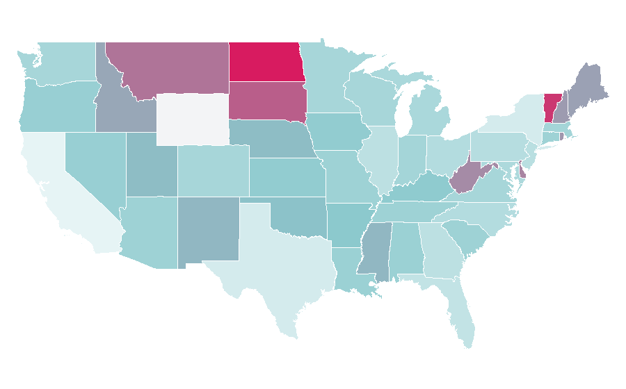 Affinity by region — Professional bodybuilding, United States