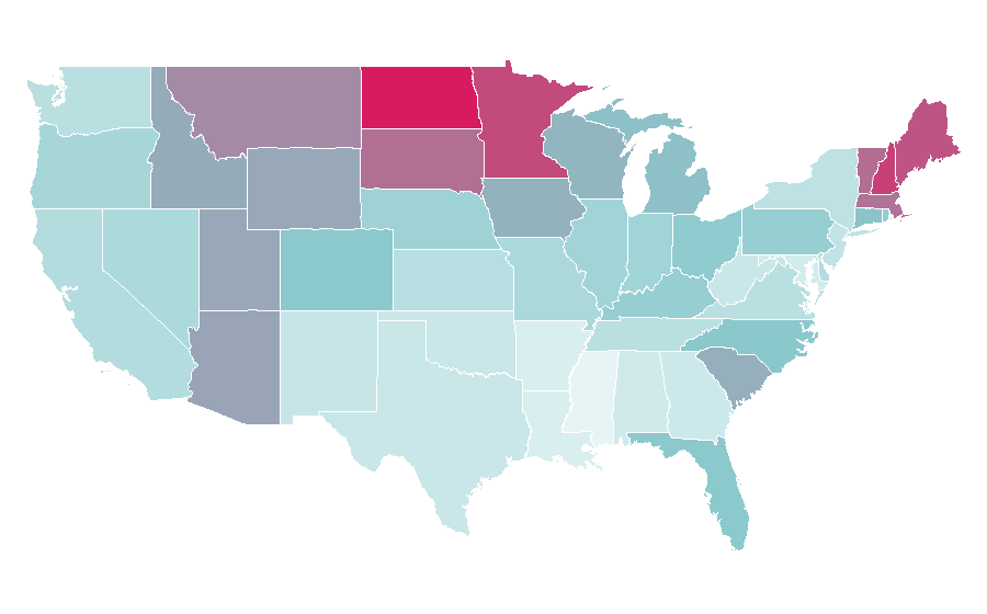Affinity by region — Professional Golfers Association, United States