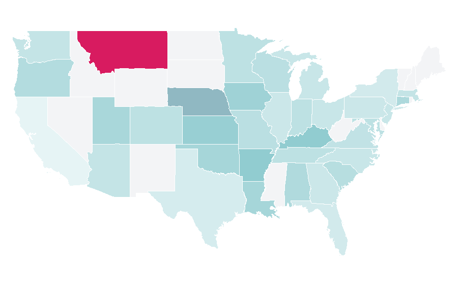 Affinity by region — Professional network service, United States