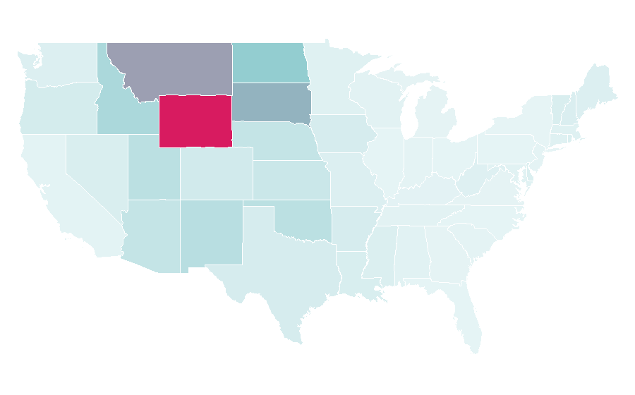 Affinity by region — Professional Rodeo Cowboys Association, United States