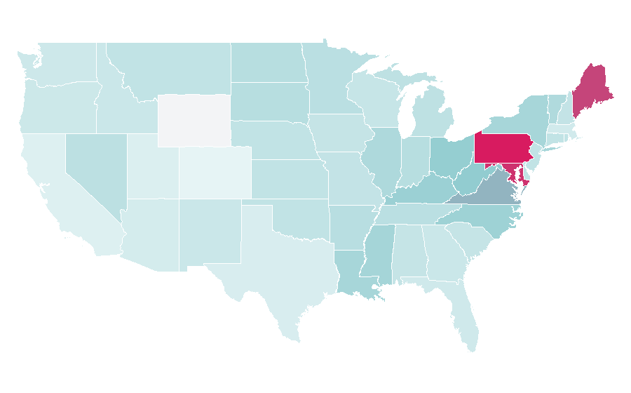 Affinity by region — Professional wrestling promotion, United States