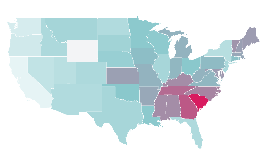 Affinity by region — Programmable thermostat, United States