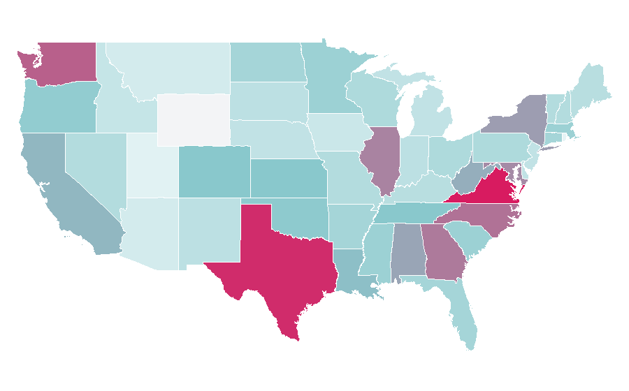 Affinity by region — Progressive lens, United States