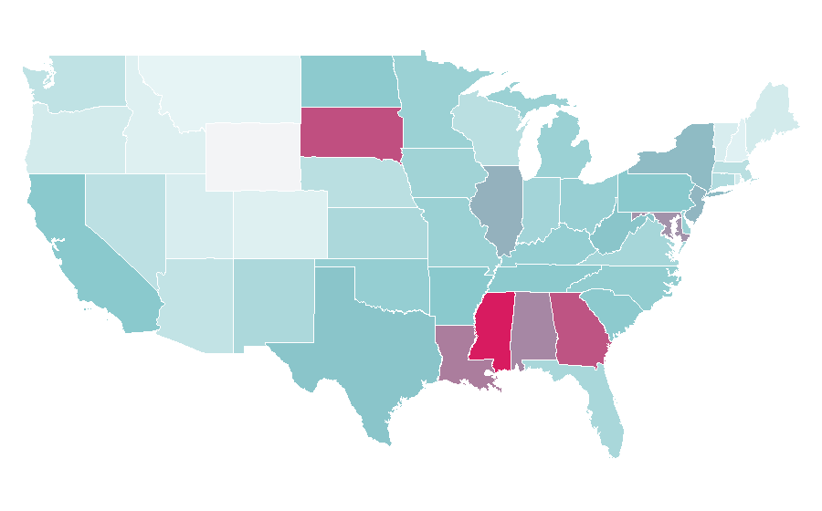 Affinité par région — Prom, États-Unis