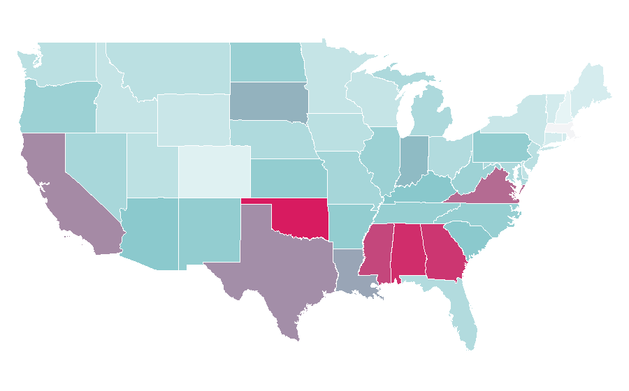 Affinity by region — pronoun, United States