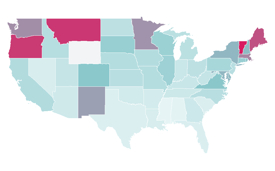 Affinity by region — ProPublica, United States