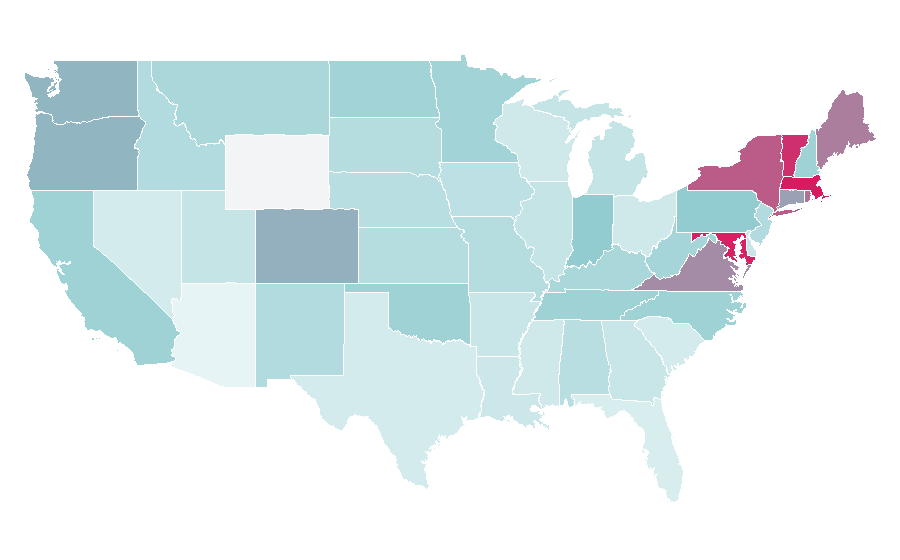 Affinity by region — Prose poetry, United States