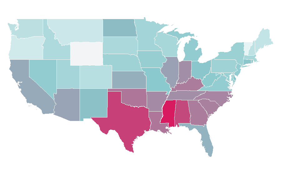 Affinity by region — Protein Shake, United States